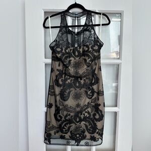 Pink Martini Cocktail Party Dress Black Nude Mesh Lined Sleeveless Size Medium M